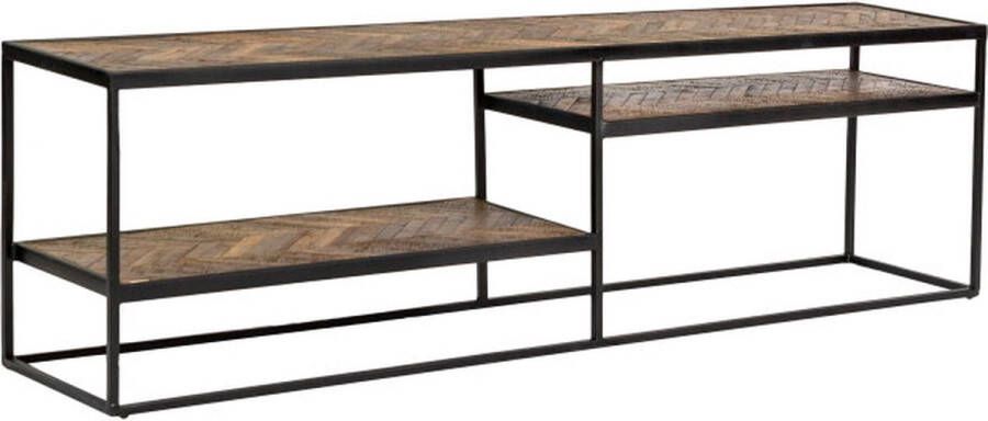 BY-OLAF TV-Meubel Bolivia Teak visgraat Bruin BY-OLAF