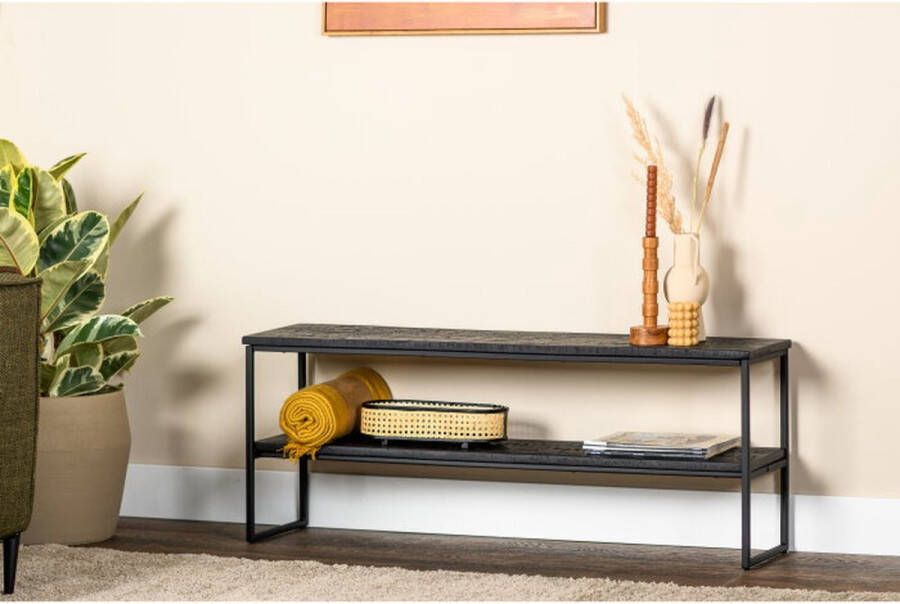 BY-OLAF Tv-meubel Malaga 120 cm Teakhout Zwart BY-OLAF