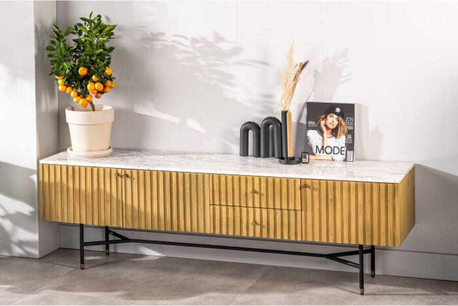 BY-OLAF Tv-meubel Ralph 175 cm Marmer Naturel BY-OLAF