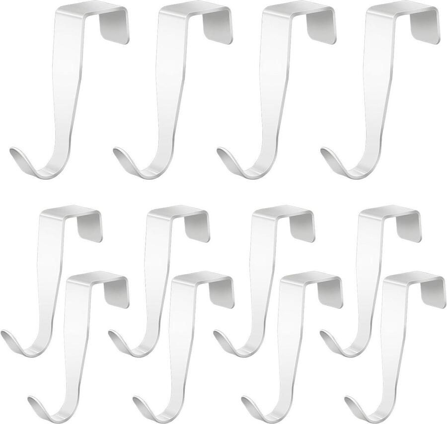 By Shayne ByShane 12 Stuks Kastdeurhaken in Witte Roestvrijstalen Uitvoering voor Badkamer Keuken en Buitengebruik met Schroeven Set van Kapstokhaken