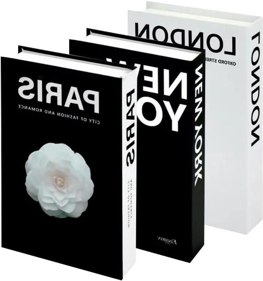 Allecto Plus Set van 3 decoratieve nep boeken voor huisdecoratie ideaal voor salontafel en boekenkast decoratie voor hotels en restaurants