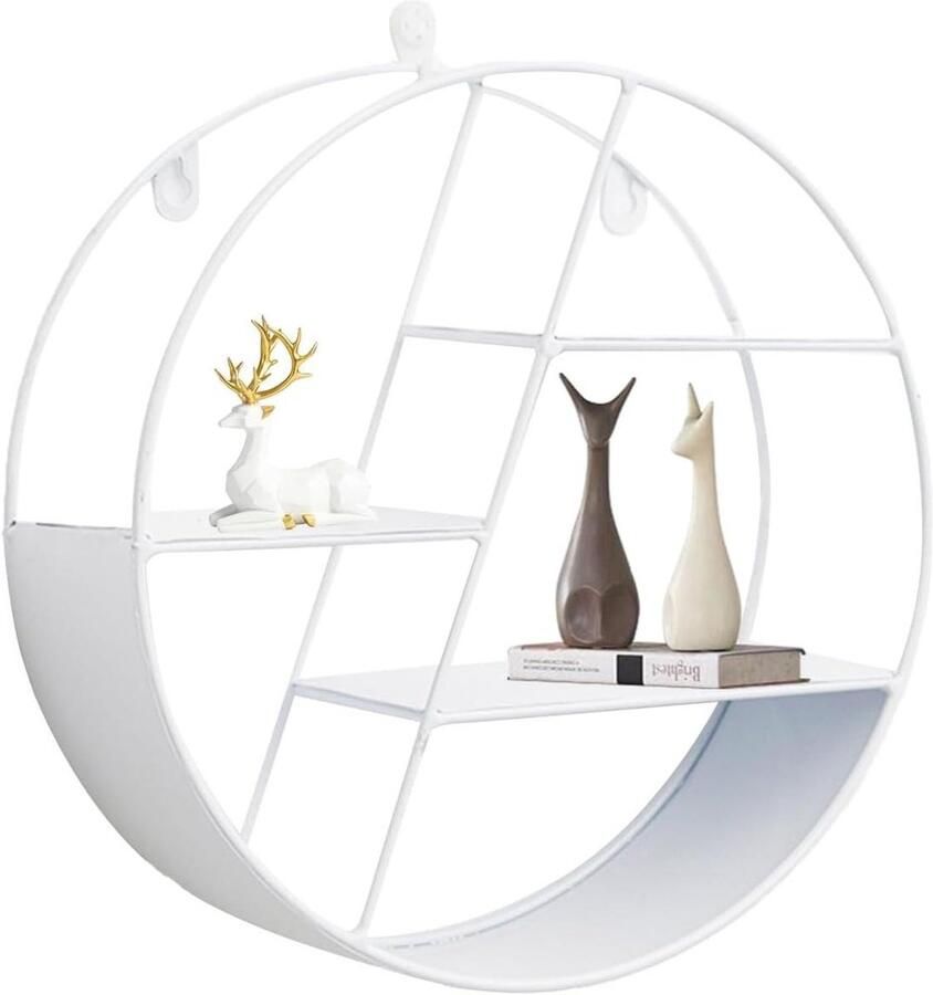 Allecto Plus Drijvende Ronde Wandplank voor Muurdecoratie en Opbergruimte