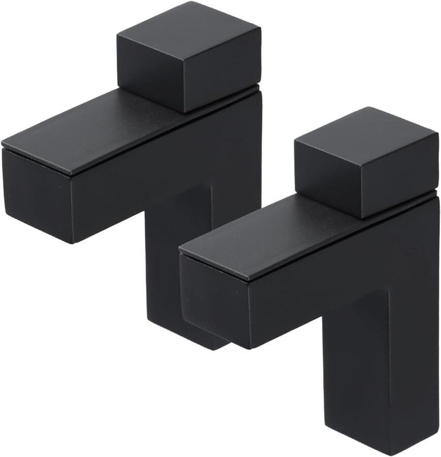By Shayne ByShane Verstelbare plankbeugels voor glazen en houten planken Set van 2 F-vormig Zwart Wandmontage Geschikt voor 3-36 mm dik glas en hout