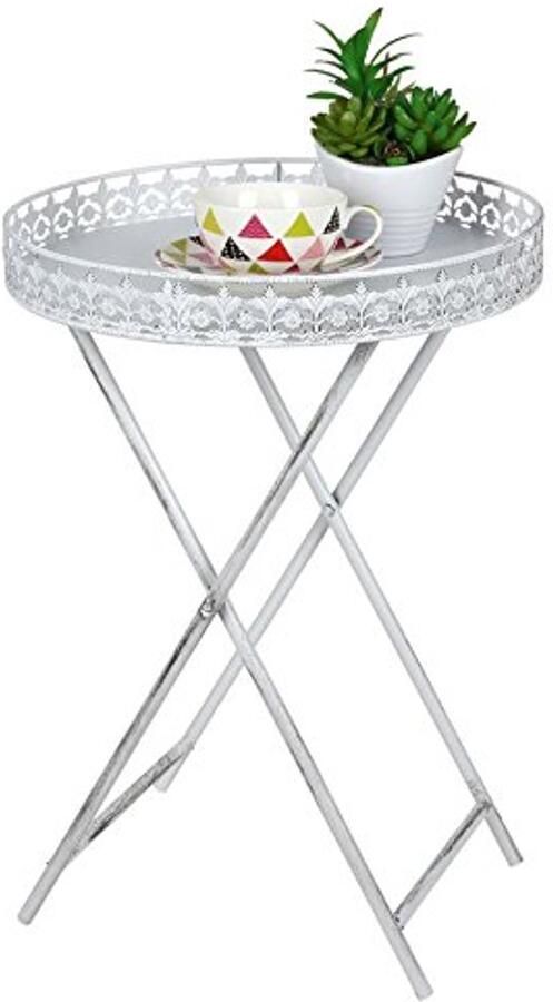 By Shayne Charmante Bijzettafel met Nostalgisch Design en Verwijderbaar Dienblad