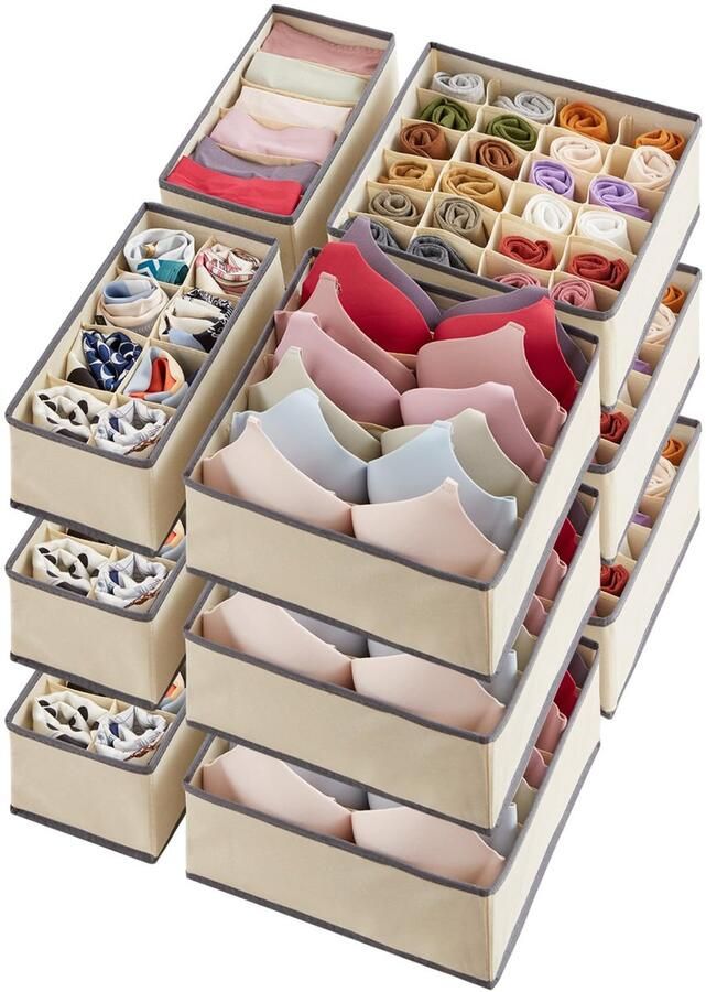 By Shayne Handige Opvouwbare Lade Organizer Set voor Ondergoed en Accessoires 12 Stuks Gemakkelijk Opbergen