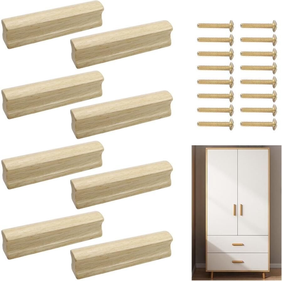 By Shayne Houten Kast- en Ladegrepen voor Stijlvolle Interieurs Inclusief Schroeven Set van 8 Stuks