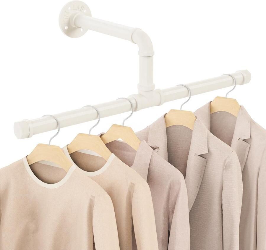 By Shayne Kledingopslag Wandrek in Industrieel Design voor Stijlvolle en Ruimtebesparende Opbergoplossing