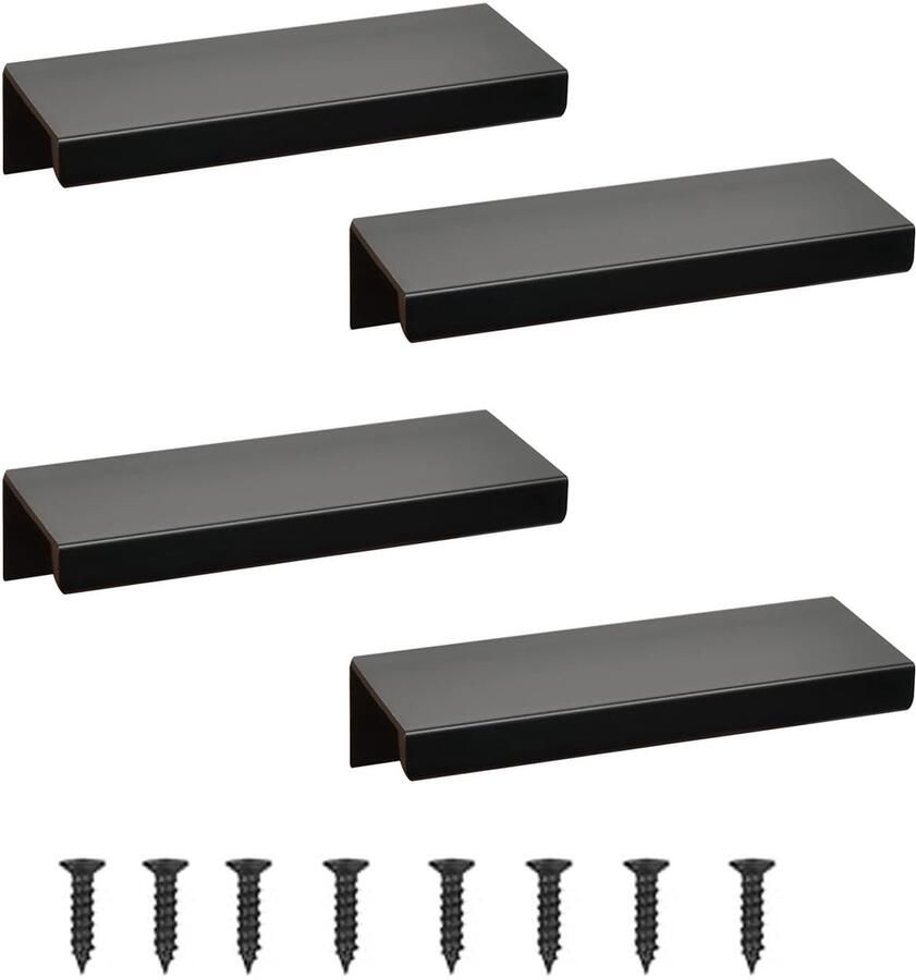By Shayne Onzichtbare Zwarte Kast- en Ladegrepen Set van 12 cm voor Modern Interieurontwerp