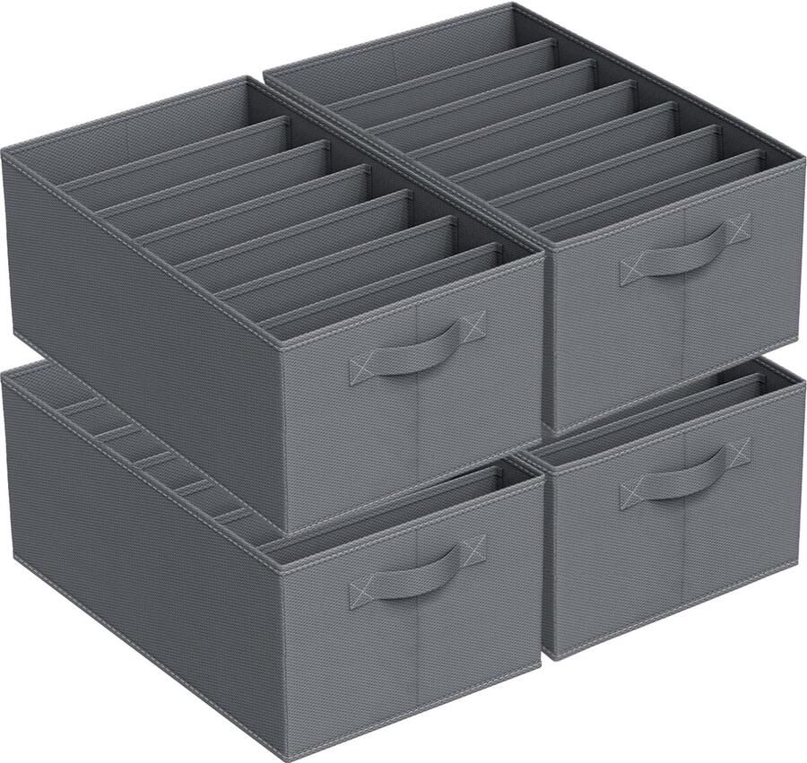 By Shayne Opvouwbare Lade-organizer Set van 4 voor Georganiseerde Kledingopslag in Kledingkast