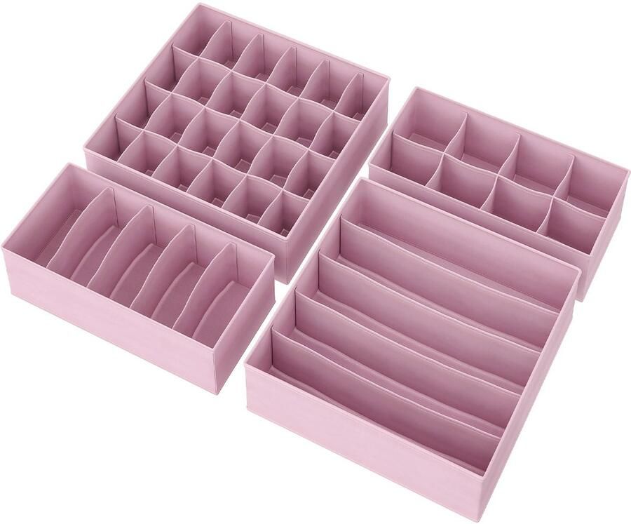 By Shayne Praktische Set van 4 Opvouwbare Lade-organizers voor Kleding en Accessoires