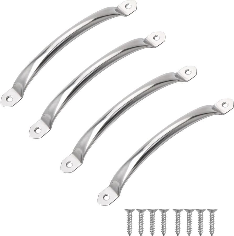 By Shayne Set van 4 Elegante Roestvrij Stalen Deur- en Ladehandgrepen voor Keuken en Meubels