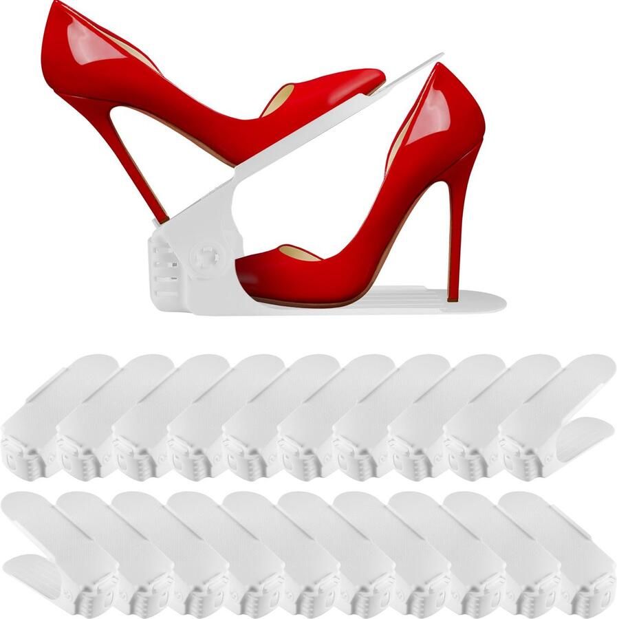 By Shayne Slimme en Ruimtebesparende Schoenenorganizer met Verstelbare Hoogtes voor Schoentypes