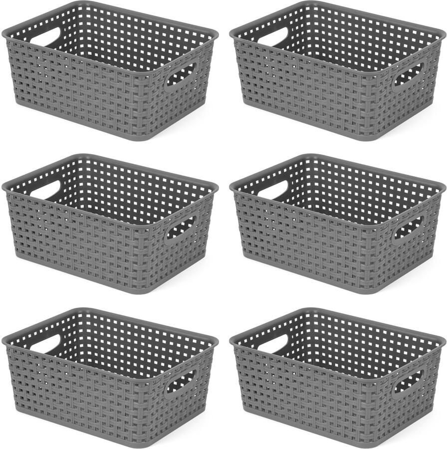 By Shayne Stijlvolle en Functionele Grijze Opbergmandenset met Handgrepen voor Elke Ruimte in Huis