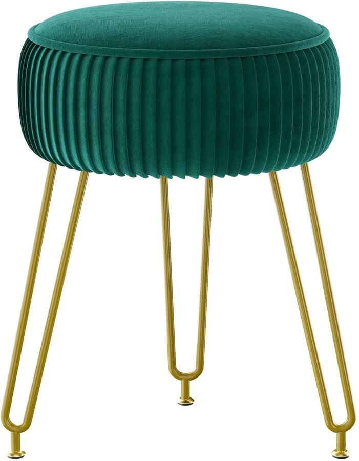 By Shayne Stijlvolle Fluwelen Poef met Gouden Poten voor Verschillende Gebruiken