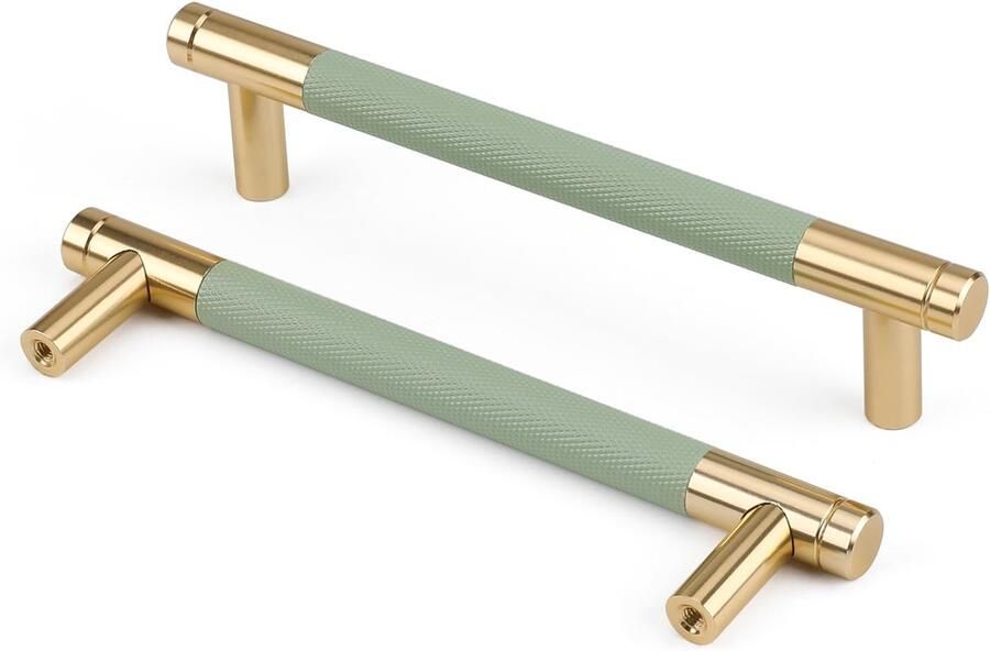 By Shayne Stijlvolle Gouden Handgrepen voor Moderne Keukenkasten in Mintgroen Set van 10 Stuks