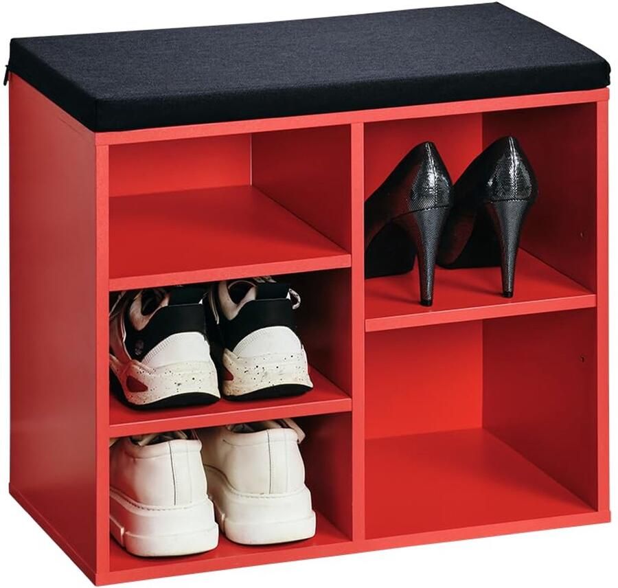 By Shayne Stijlvolle Schoenenkast met Comfortabel Zitkussen en Variabele Opbergruimte