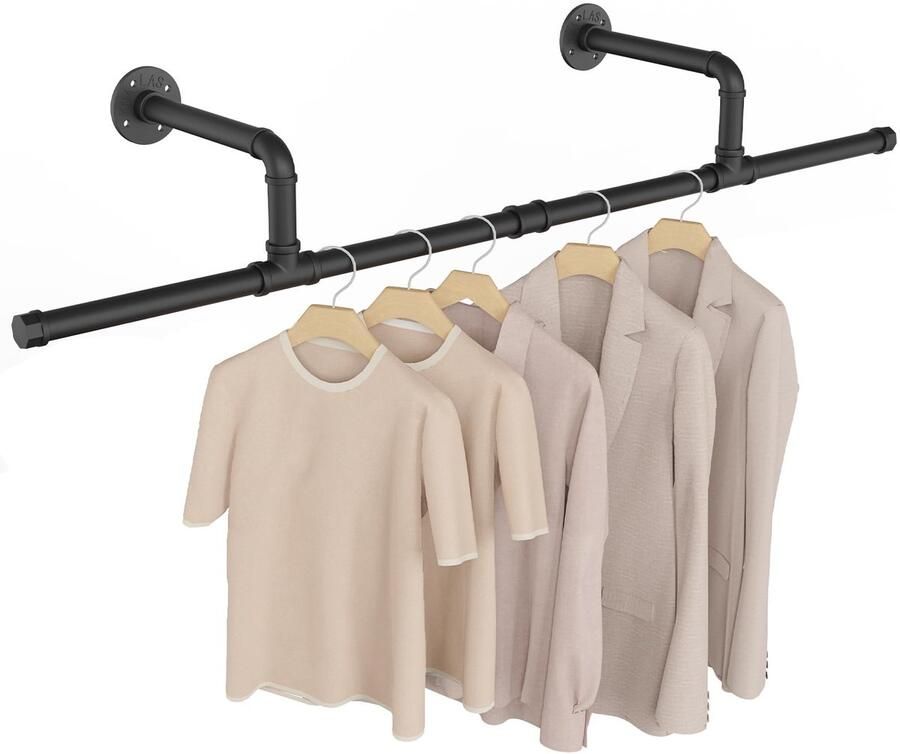 By Shayne Stijlvolle Wandgemonteerde Kledingstang voor Efficiënte Opslag in Kleine Ruimtes