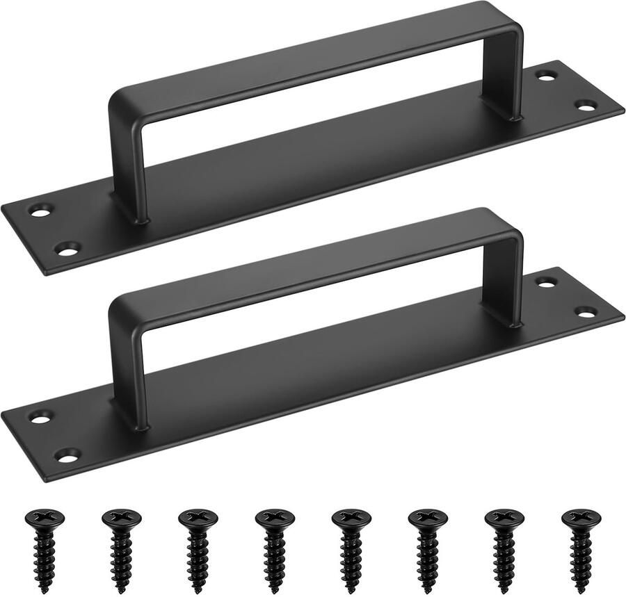 By Shayne Stijlvolle Zwarte Deurgrepen voor Binnen- en Buitengebruik 200 x 40 mm Set van 2 Stuks