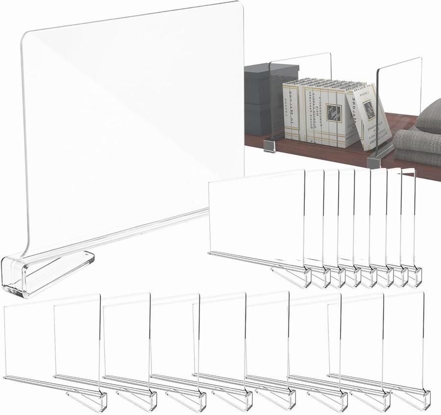 By Shayne Transparante Acryl Plankverdelers voor Efficiënte Kastindeling en Opslag