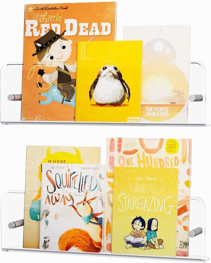 By Shayne Transparante Kinderboekenkast Set voor Veilige Opberging en Decoratie in Huis