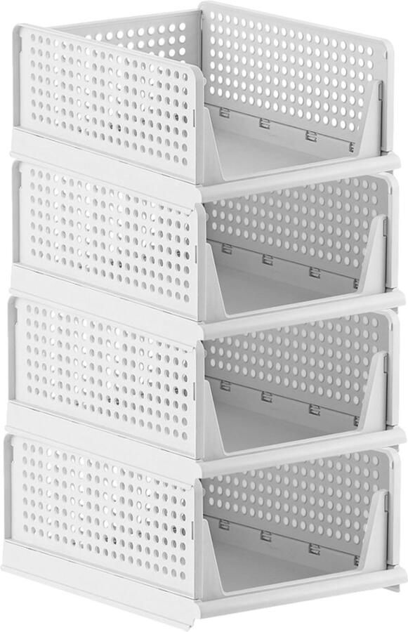 By Shayne Uitgebreid Set van 4 Opbergorganizers voor Kledingkasten Stapelbaar en Ruim Ontwerp