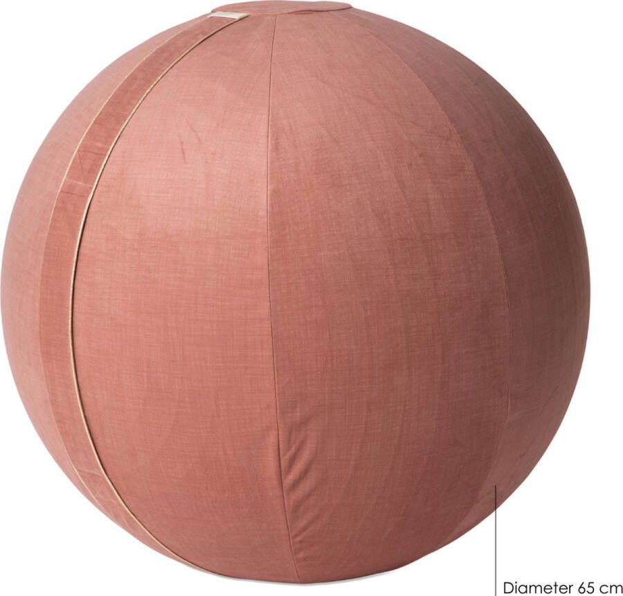 ByAlex Ergonomische Zitbal met Hoes 65cm Yogabal voor Kantoor Fintessbal als Bureastoel of Balanskruk Raspberry ice cream - Foto 2