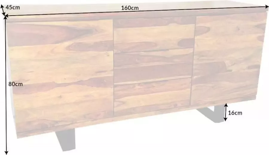 Invicta Interior Dressoir Elements II 160cm Massief Sheesham Hout 37208 - Foto 2