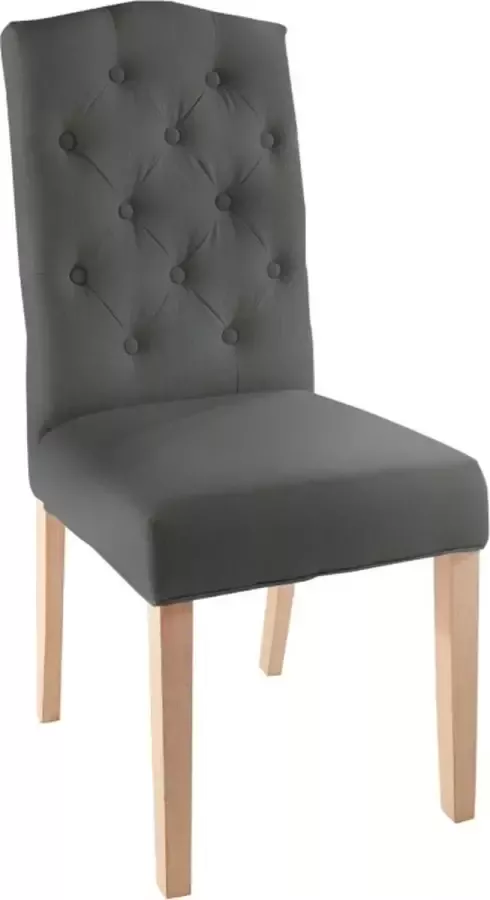 Invicta Interior Elegante stoel CASTLE grijs met Chesterfield-quilt in landhuisstijl 41683 - Foto 1