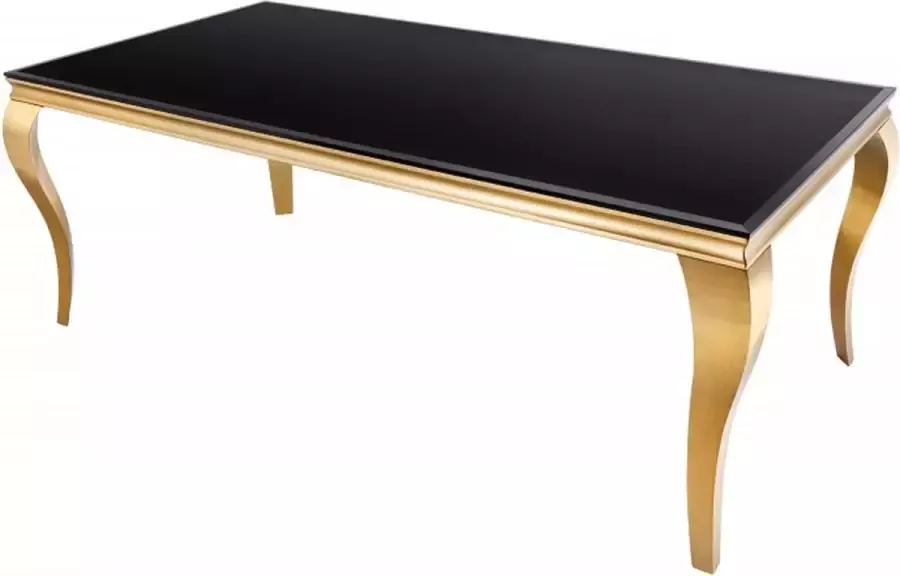 Invicta Interior Elegante design eettafel MODERN BAROK 180cm zwart goud roestvrijstalen opaalglas tafelblad 42309 - Foto 1
