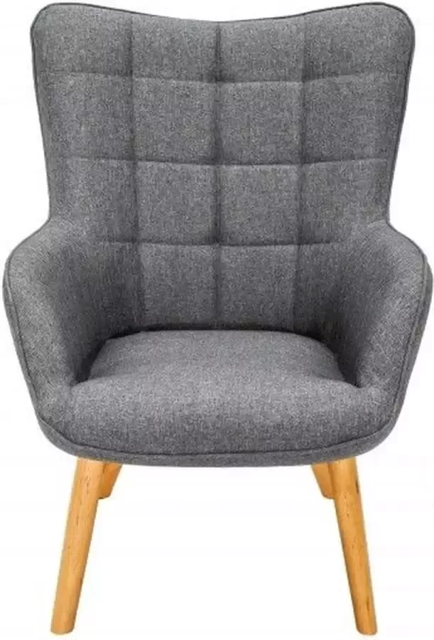 Invicta Interior Design armleuning fauteuil SCANDINAVIA grijs structuurmateriaal massief hout 39187 - Foto 1