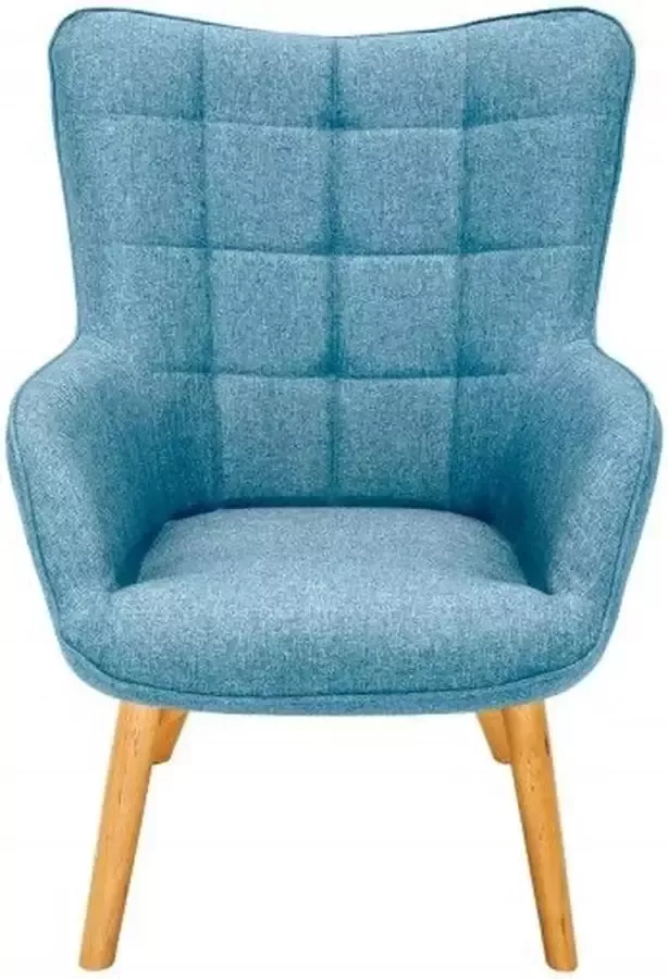 Invicta Interior Design armleuningen fauteuil SCANDINAVIA lichtblauw structuurmateriaal massief hout 39273 - Foto 2