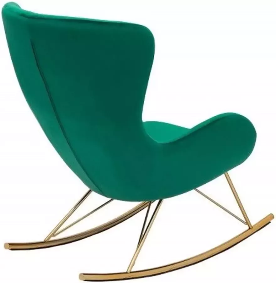 Invicta Interior Design schommelstoel SCANDINAVIA SWING smaragdgroen goud fluwelen schommelstoel 40162