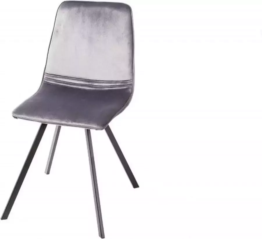 Invicta Interior Retro stoel AMSTERDAM CHAIR donkergrijs fluweel design klassieker 39920 - Foto 1