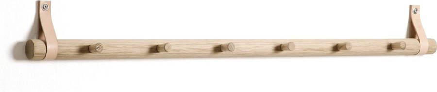 ByWirth By WIRTH RACK 6 DOTS Eikenhouten kapstok met zes haken NATUREL b80cm