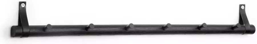 ByWirth By WIRTH RACK 6 DOTS Eikenhouten kapstok met zes haken ZWART b80cm