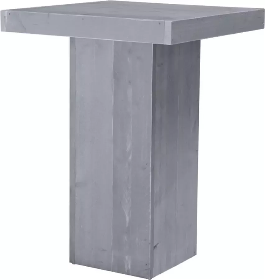 C&M Exclusive Steigerhouten statafel Dark grey grijs pilaar zuil tafel voor binnen en buiten Jorg nieuw steigerhout tuinmeubel meubel meubelstuk van hoge kwaliteit