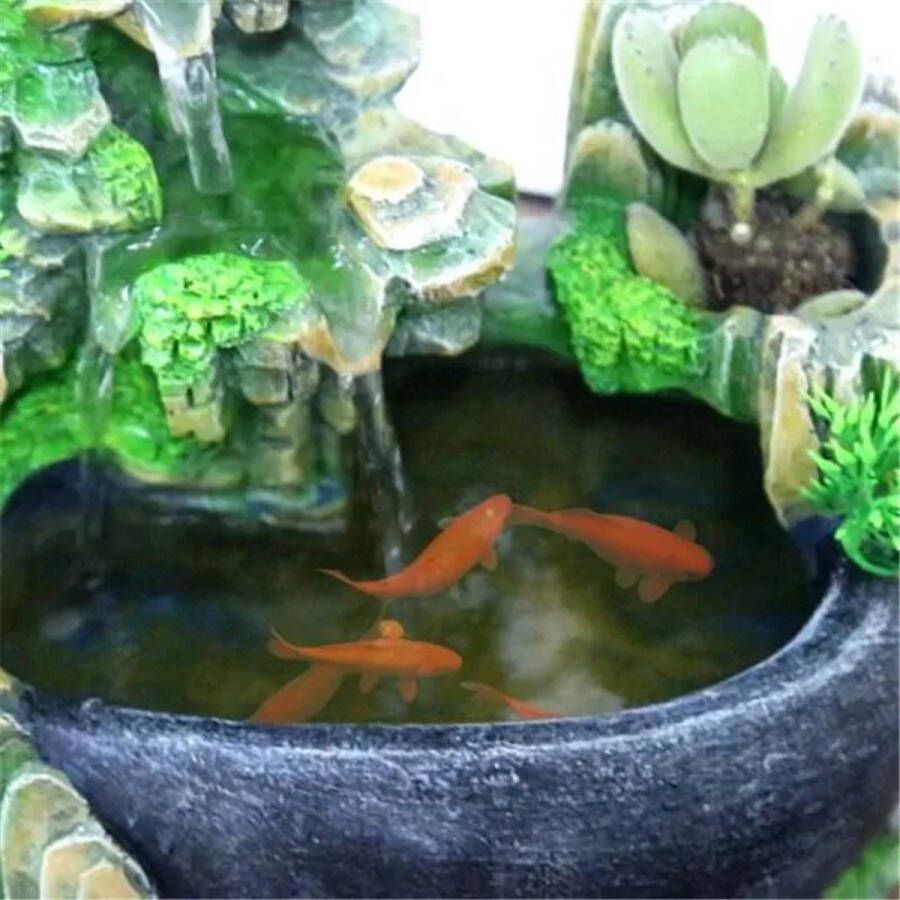 C webshop Feng shui fonteintje Bureau Kantoor Tafelblad Ornament Stromend Water Waterval Kleurveranderend Rustgevend Zen