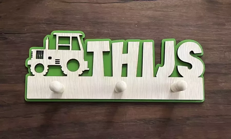 Cadeau Special Kapstok kinderkapstok Tractor met Naam
