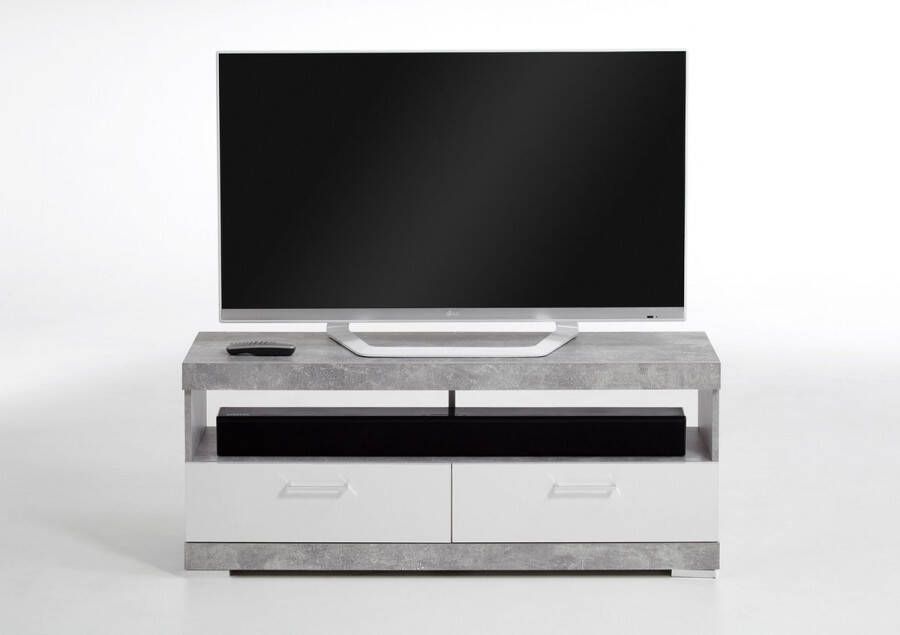 FMD TV Meubel Tv-meubel Cristal 120cm Wit; Grijs; Betonlook - Foto 7