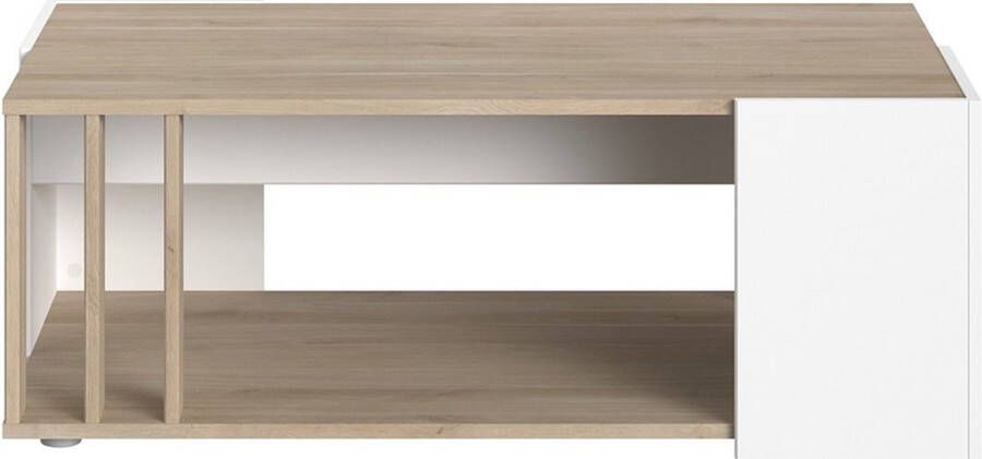 Parisot Southern salontafel Wit en Chene van Japan Decor L 119 x D 43 x H 68 cm