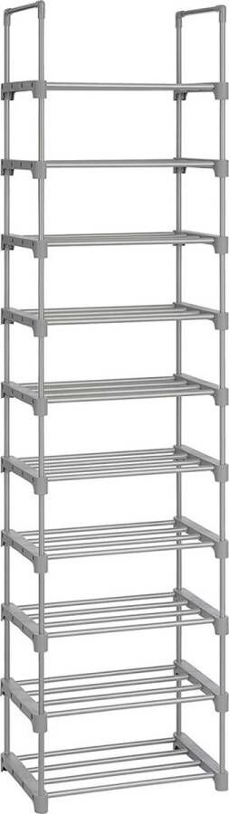 CaliCosy Schoenenrek van grijs ijzer met 10 aanpasbare niveaus L45 x H174 cm
