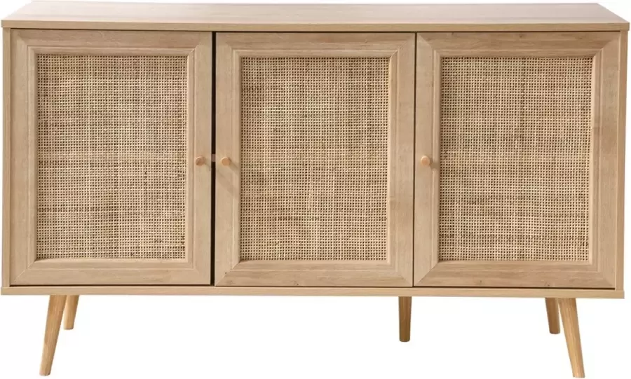 CaliCosy 3-deurs dressoir met rieten kap L120 cm