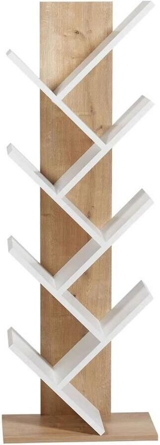 CaliCosy Boekenkast in eiken- en witdecor H129 8 cm TUVAL
