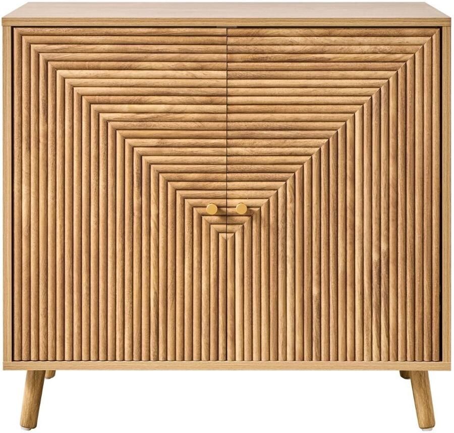 CaliCosy Dressoir 2 deuren met lamellen-effect in L-vorm L80 cm EDEN