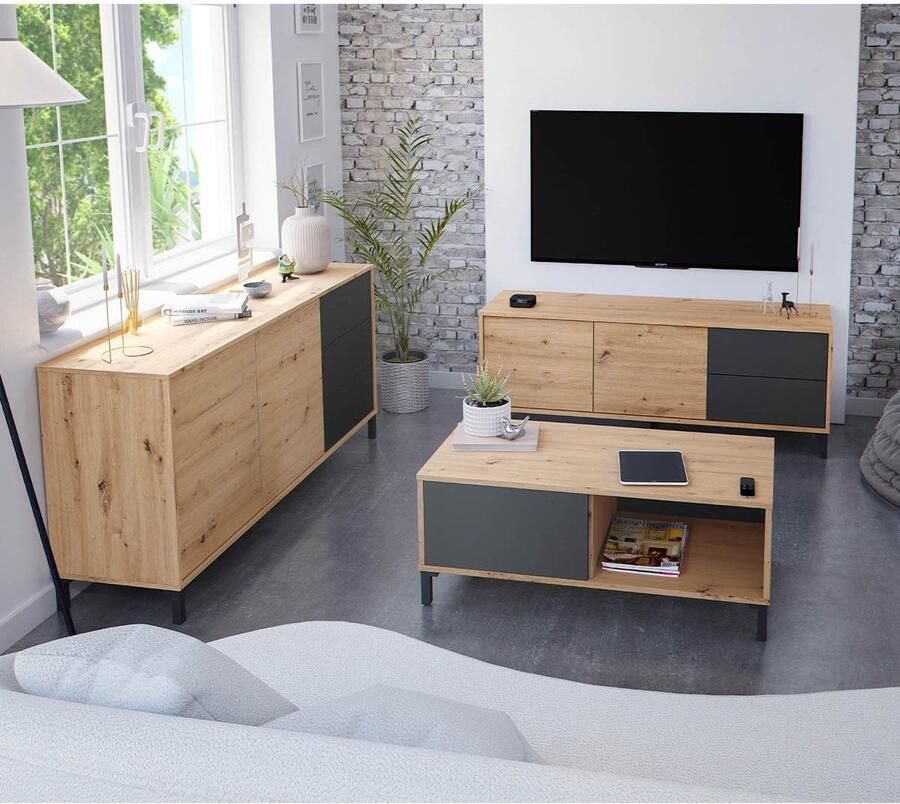 CaliCosy Dressoir met 3 laden L154 cm Brooklyn