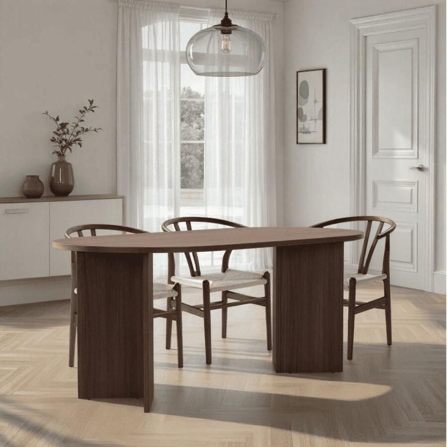 CaliCosy Eettafel met afgeronde randen L180 cm SABLE