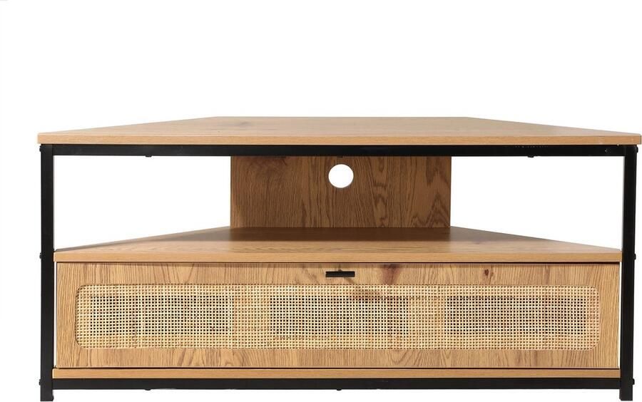 CaliCosy Hoek-TV-meubel 1 deur met rotan webbing L100 cm JAYA