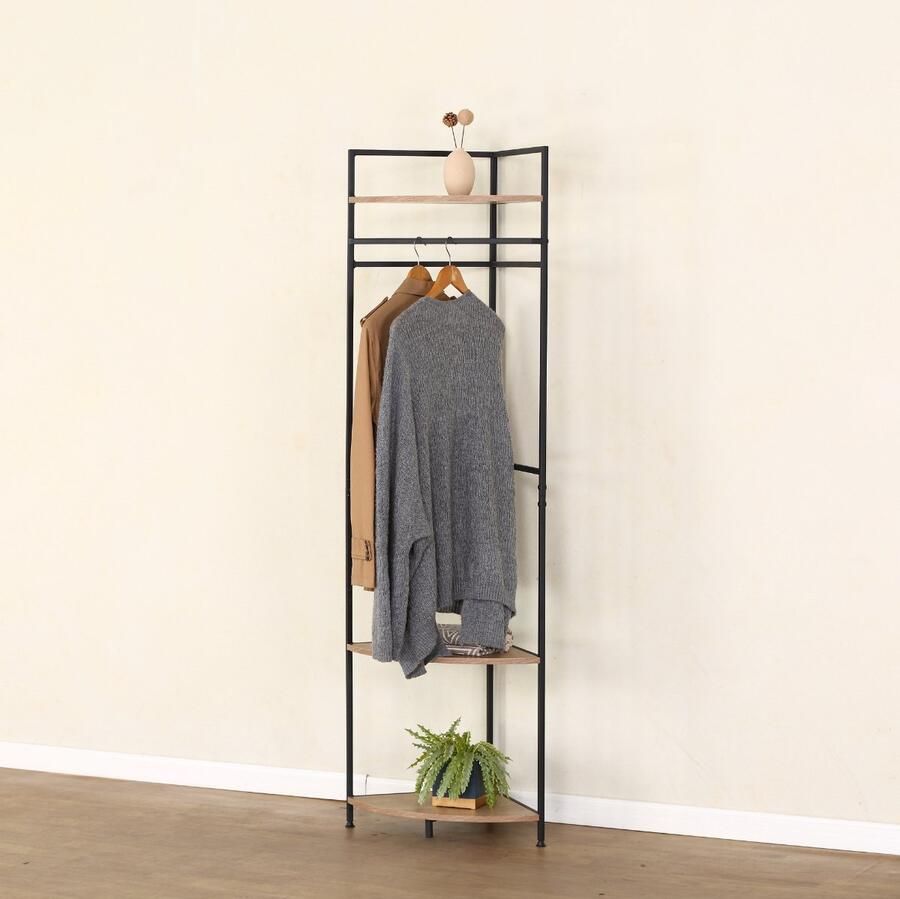 CaliCosy Hoekplank met kledingroede H167 cm LEXIE - Foto 3