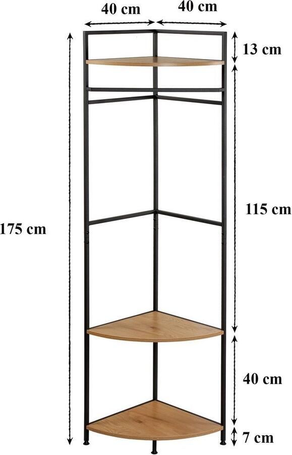 CaliCosy Hoekplank met kledingroede H167 cm LEXIE