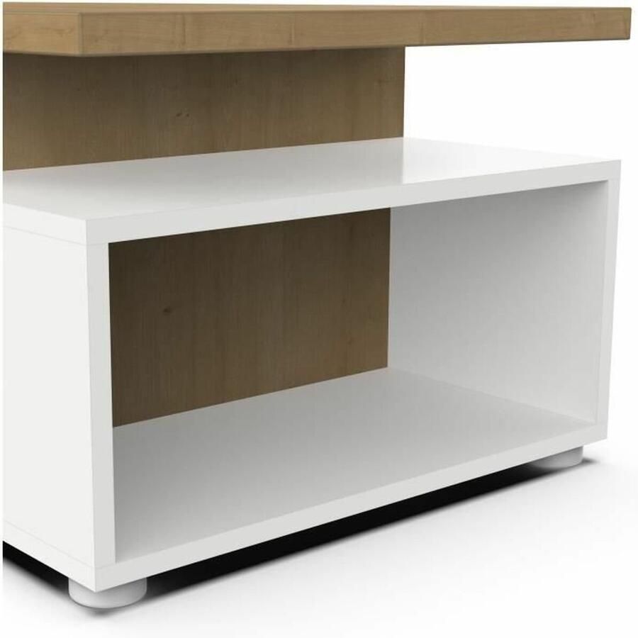 Demeyre ACCESS rechthoekige salontafel 3 Nis Hamilton eik en wit decor L 91 8 x D 50 x H 36 cm DEMEYERE